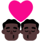 Kiss- Man- Man- Dark Skin Tone emoji on Microsoft